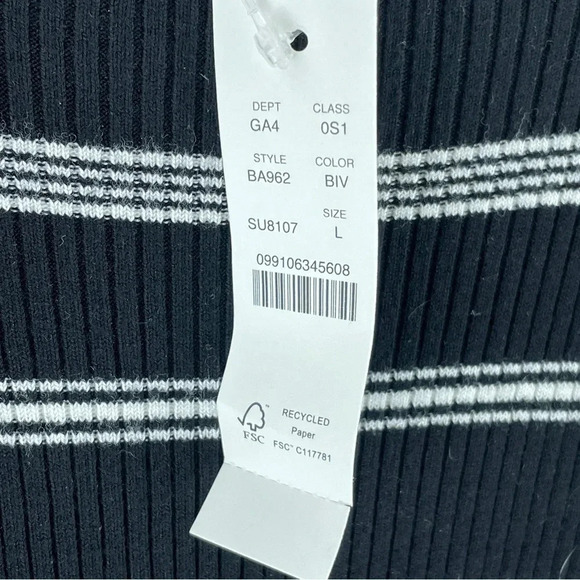 J. Crew Dress long sleeve size L striped 1420 - Picture 5 of 9